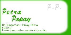 petra papay business card